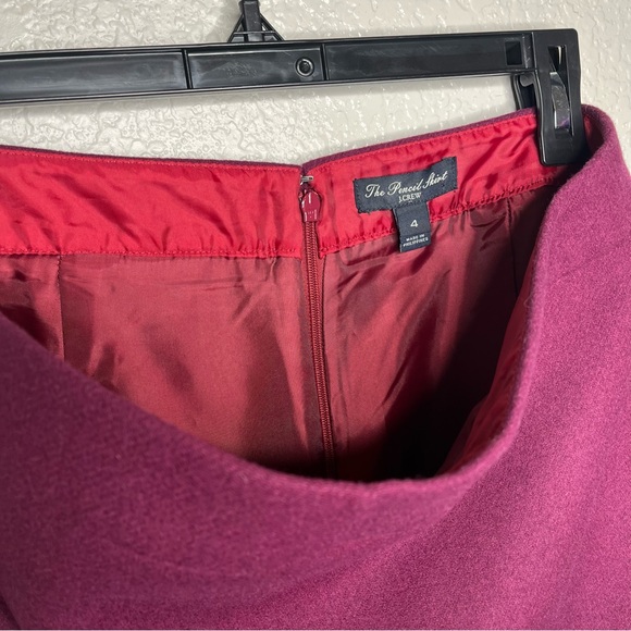J Crew‎ The Pencil Skirt In Wool Burgundy Maroon Womens Size 4 Item 46575 Small - Picture 10 of 12
